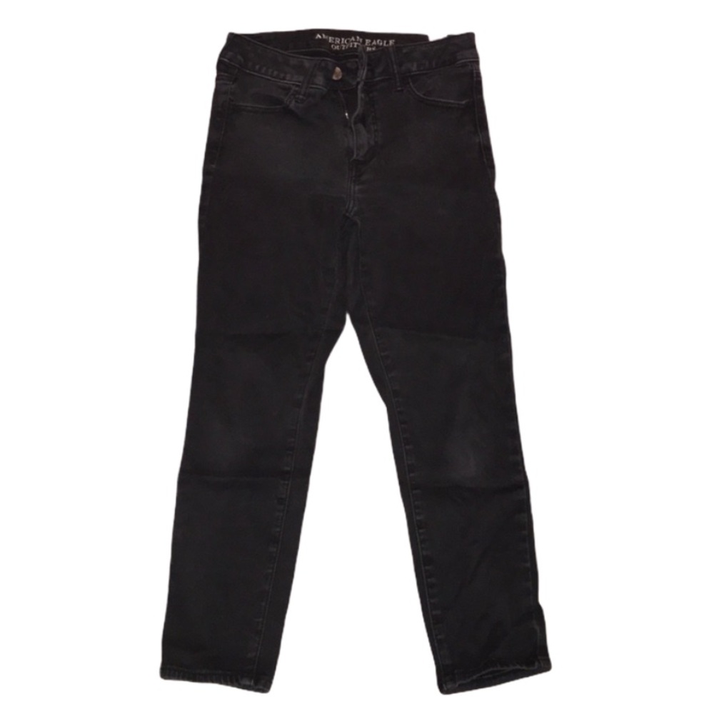 American Eagle Black Hi Rise Jegging Crop Size 8